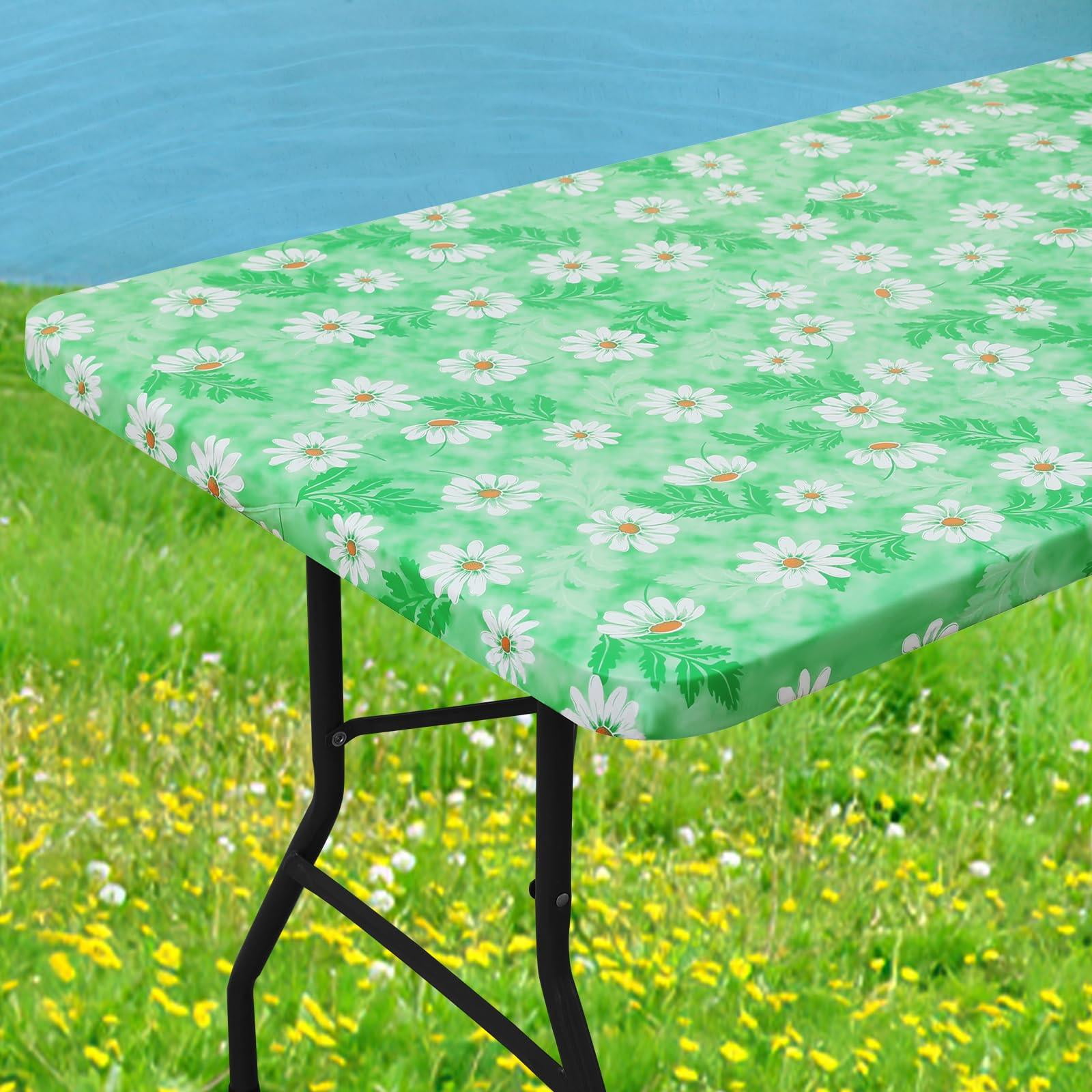 decorUhome Rectangle Waterproof Fitted Tablecloth for 30"x 48" Tables