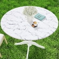 thumbnail image 1 of decorUhome Round Spandex Fitted Tablecloth for 36"-44" Tables, Washable Picnic Table Cover with Elastic, Washable Reusable Table Cloth for Dining, Marble, 1 of 8