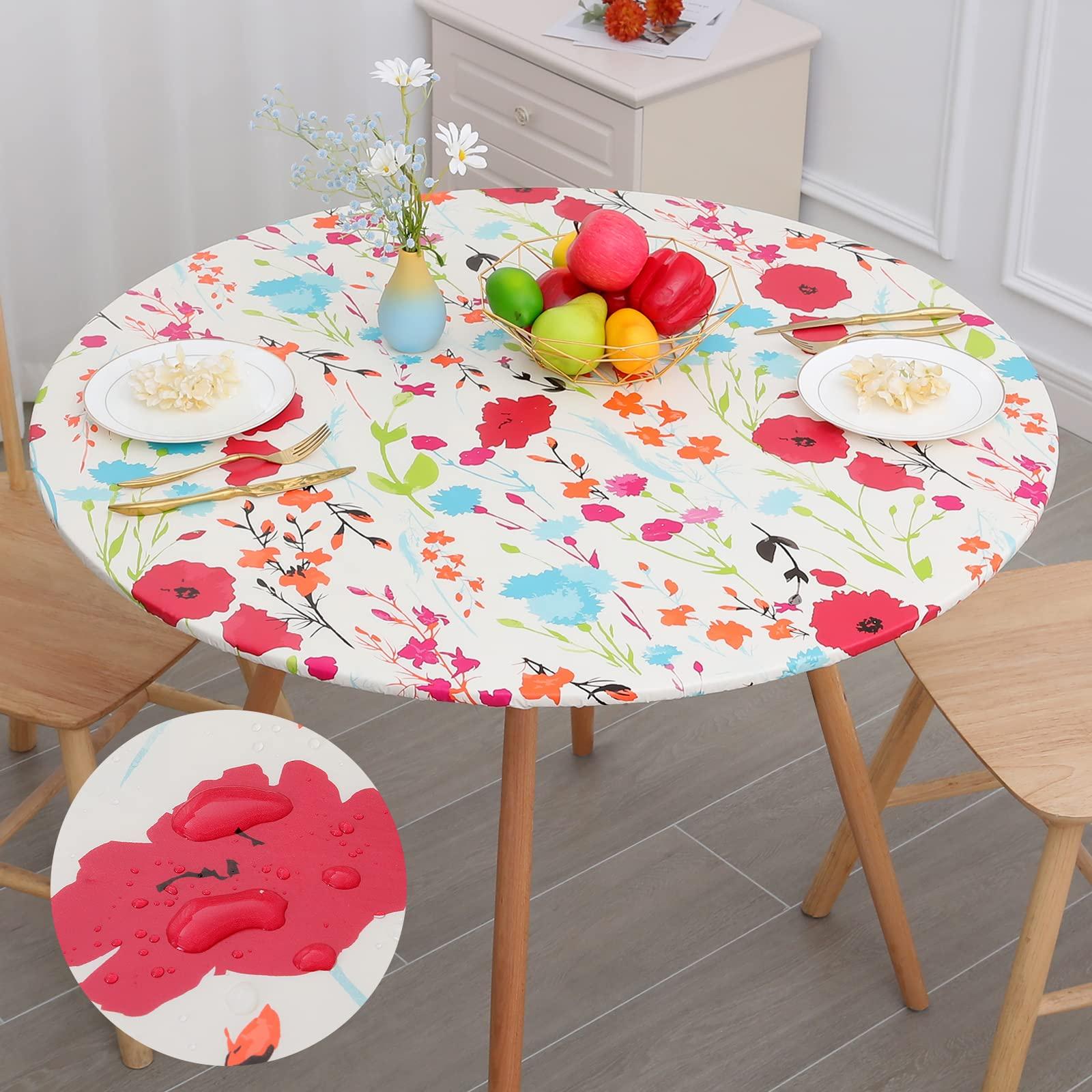Ray Star Vinyl Party Tablecloths 60in Round Spring Tablecloth Plastic