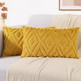 thumbnail image 1 of decorUhome Set of 2 Decorative Throw Pillow Covers 12X20, Soft Pillow Covers for Couch, Mustard Yellow, 1 of 8