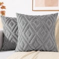 thumbnail image 1 of decorUhome Set of 2 Decorative Throw Pillow Covers 16X16, Soft Pillow Covers for Couch, Grey, 1 of 8