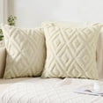 thumbnail image 1 of decorUhome Set of 2 Decorative Throw Pillow Covers 18X18, Soft Pillow Covers for Couch, Beige, 1 of 8