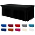 thumbnail image 1 of decorUhome Spandex Tablecloth, Fitted Stretch Table Cloth for 6FT Rectangle Tables, Waterproof Washable Table Cover for Event, Wedding, Banquet & Parties (Black, 72Lx30Wx30H Inch), 1 of 8