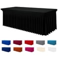 thumbnail image 1 of decorUhome Spandex Tablecloth, Fitted Stretch Table Cloth for 6FT Rectangle Tables, Waterproof Washable Table Cover for Event, Wedding, Banquet & Parties (Black, 72Lx30Wx30H Inch), 1 of 11
