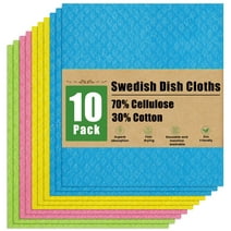 decorUhome Swedish Dishcloths for Kitchen 10 Pack Washable Dish Cloths Reusable Absorbent Cellulose Sponge Cloths, Assorted