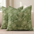 thumbnail image 1 of decorUhome Throw Pillow Covers 18x18 inch Decorative Pillow Covers for Couch Sofa Floral Pillowcase Indoor and Outdoor (Olive Green), 1 of 10
