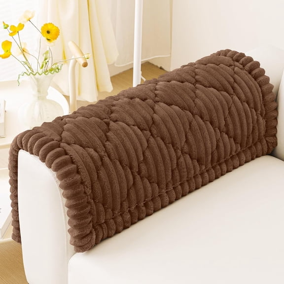 decorUhome Washable Pet Friendly Sofa Cover, Non-Slip Anti-Scratch Furniture Protector, Decorative Slipcover for Home (Chocolate, 27.6" x 27.6")