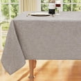 thumbnail image 1 of decorUhome Waterproof Rectangle Linen Tablecloth, Wipeable Burlap Table Cloth, Wrinkle and Stain Resistant Washable Table Cover for Kitchen, Dining, Parties, 60x84, Coffee, 1 of 8