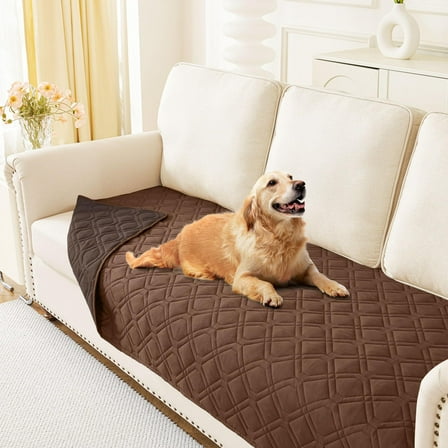 decorUhome Waterproof Sofa Cover for Dogs, Reversible Couch Covers Washable for Furniture (30x70 Inch, Chocolate/Brown)