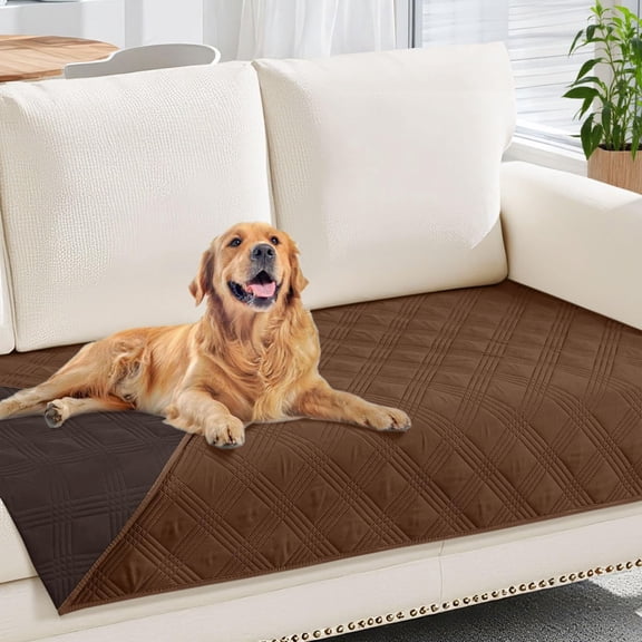 decorUhome Waterproof Sofa Cover for pets, Reversible Couch Cover for dogs, Machine Washable Slipcover Furniture Protector for Kids, 30x70 Inch, Brown & Chocolate