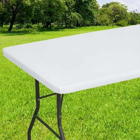 decorUhome Waterproof Vinyl Fitted Table Cloth For 30"x 72" Rectangle Tablecloth, Wipeable Elastic Table Cover , White, Indoor or Outdoor price history and forecast - decorUhome