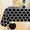 thumbnail image 1 of decorUhome Waterproof Vinyl Tablecloth with Flannel Backing for Rectangle Tables-60x102 inch,Wipeable Stain Resistant Table Cover,Moroccan,Black,Indoor and Outdoor, 1 of 10