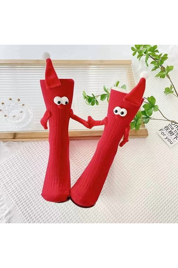 decoraciones navideñas interior Fall And Winter Socks Hand In Hand Magnetic Christmas Socks Long Socks Sweat-absorbing Sports Socks
