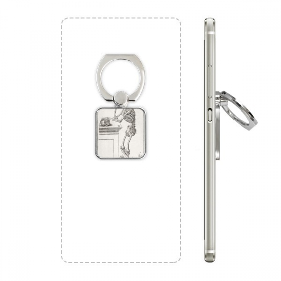 decoration skeleton human body pattern square cell ph stand holder bracket universal support