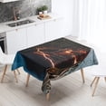 thumbnail image 1 of decoration table home rectangular waterproof camping tablecloth lightning cool magma eruption Volc, 1 of 5