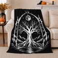 thumbnail image 1 of decorative motif Celestial Tree Of Life Moon Stars Under, Mystical Celestial Art Scene, Warm Flannel Blanket for Living Room and Bedroom, Celestial Art Lovers Valentine's Day Gift, Fantasy Home Decor, 1 of 9