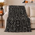 thumbnail image 1 of decorative motif Victorian ornate motif Moon Curiosity, Mystical Celestial Art Scene, Warm Flannel Blanket for Living Room and Bedroom, Celestial Art Lovers Housewarming Gift, Celestial Home Decor, 1 of 9