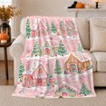 thumbnail image 1 of decorative motif Village Christmas Whimsical holiday cottage Print Festive, Festive Holiday Scene, Warm Flannel Blanket for Kitchen and Dining Room, Art Lovers Christmas Gift, Festive Home Decor, 1 of 9