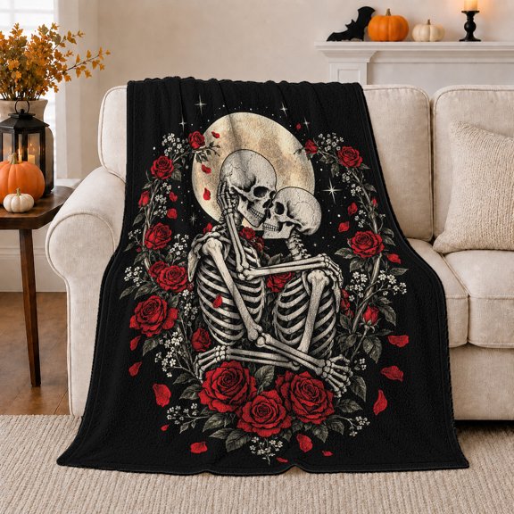 decorative motif ornate motif Couple Embrace Moon, Mystical Celestial Art Scene, Warm Flannel Blanket for Living Room and Bedroom, Celestial Art Lovers Valentine's Day Gift, Celestial Home Decor