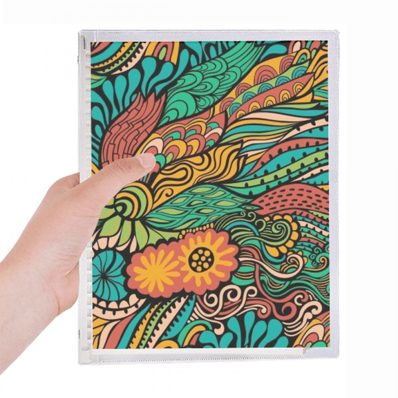 decorative pattern colourful flowers notebook loose diary refillable journal statiry