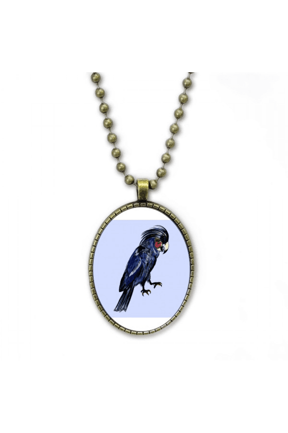 deep blue parrot bird art deco fashion necklace vintage chain bead pendant jewelry collection
