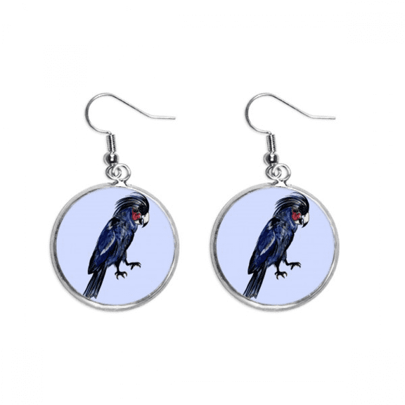 deep blue parrot bird ear dangle silver drop ear jewelry woman