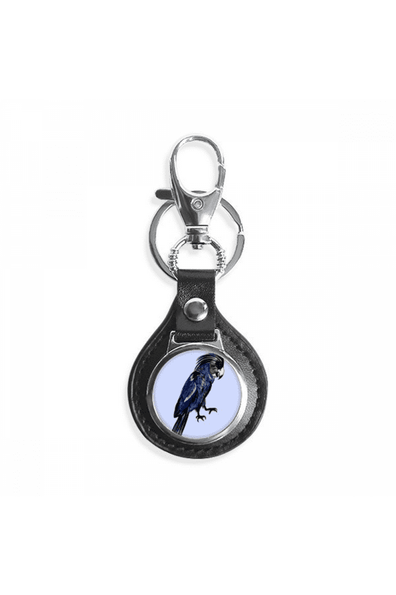 deep blue parrot bird key link chain keyholder finder hook metal