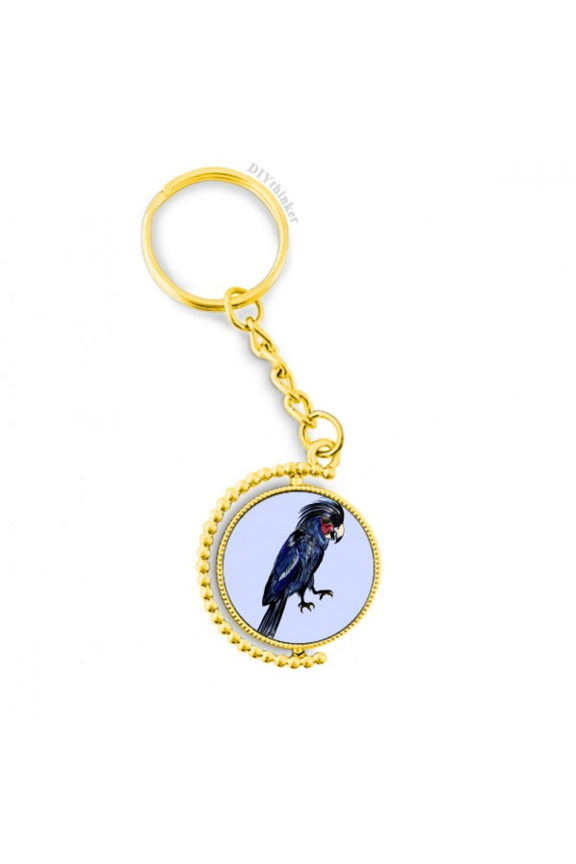 deep blue parrot bird metal connector key chain accessory en keyholder