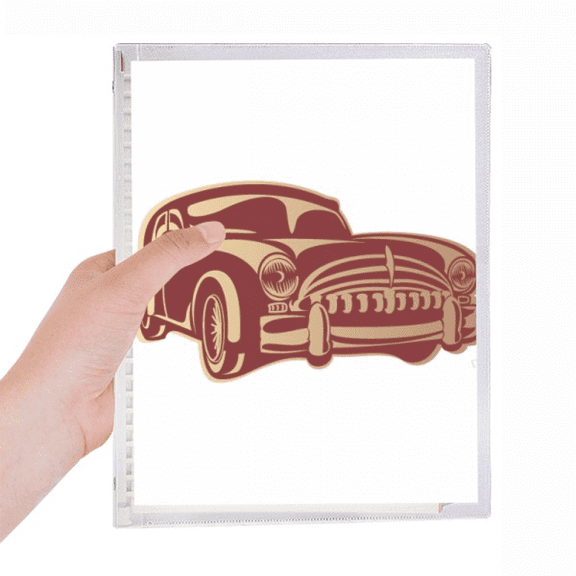 deep red classic cars pattern outline notebook loose diary refillable journal statiry