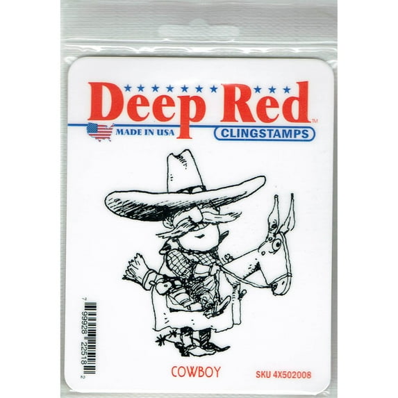 deep red stamps deep red cling stamp - cowboy