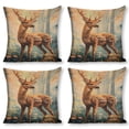 thumbnail image 1 of deer, forestLinen toss pillowcase decoration pillowcase gifting preferred 20x20 inch cushion cover 4 sets sofa pillowcase sofa bedroom living room car, 1 of 6