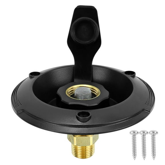 deevoka 1/2" NPT Male City Water Fill Flange Brass Flush RV Water Backflow Preventer Black