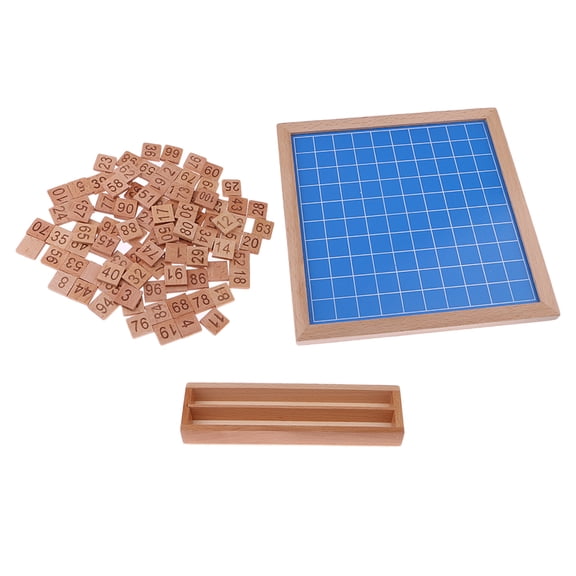 deevoka 1 Set Montessori Educational Mathematical Toys Continuous Numbering Board 1-100