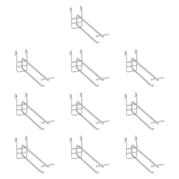 deevoka 10Pcs Grid Wall Hooks Strong for Grid Panel Display Rack Garage Retail Panel 15cm