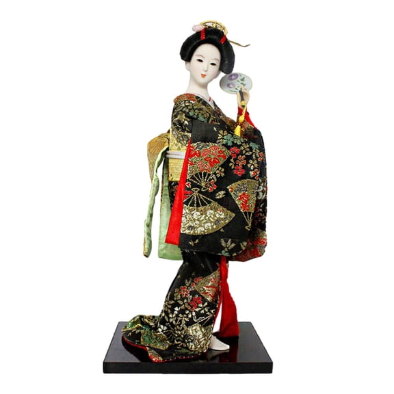 deevoka 12" Japanese Geisha Doll Table Decoration for Living Room Decor Multipurpose
