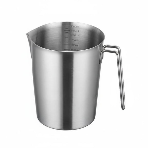 deevoka 1500ml Stainless Steel Measuring Cup with Lid Large Capacity Liquid Measuring Cup Rust Resistant for Baking Lab Kitchen