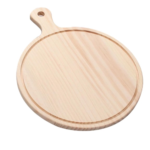 deevoka 15cm-30cm Round Wooden Board Pizza Serving Tray Kitchen Plate Dinner Dish 10inch