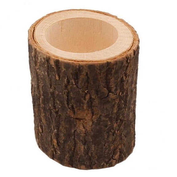 deevoka 2-4 Packung Tree Stump Wooden Candle Holder Tea Light Holder for Wedding Decor 6x7cm 3 Pcs