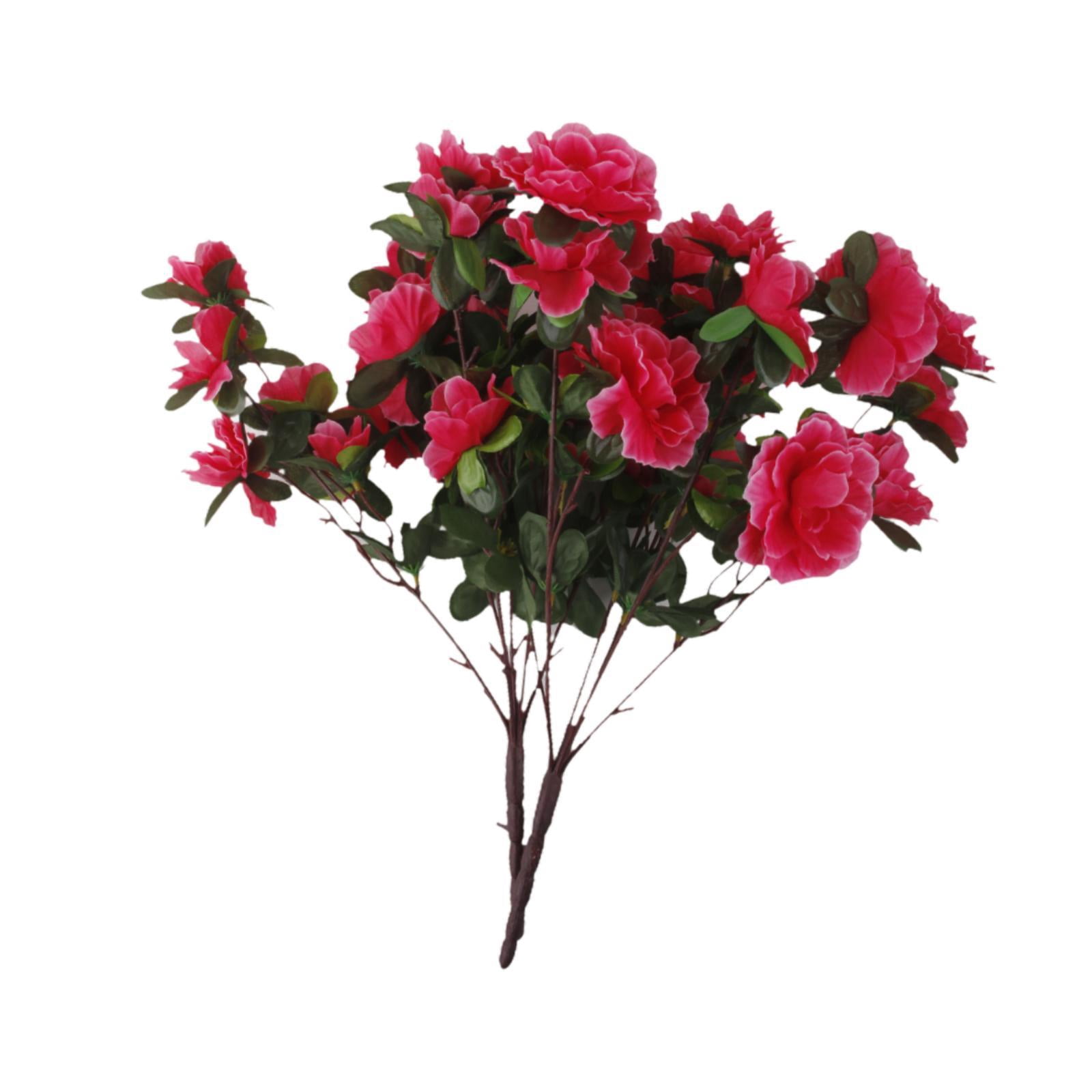 deevoka 2 Bunches Fake Azalea Artificial Flowers Bouquet Wedding Home ...