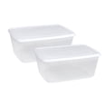 thumbnail image 1 of deevoka 2 Pieces Refrigerator Food Storage Containers Fridge Produce Saver Portable Stackable for Pantry Fridge Household Pizza Crust 3000ml, 1 of 9