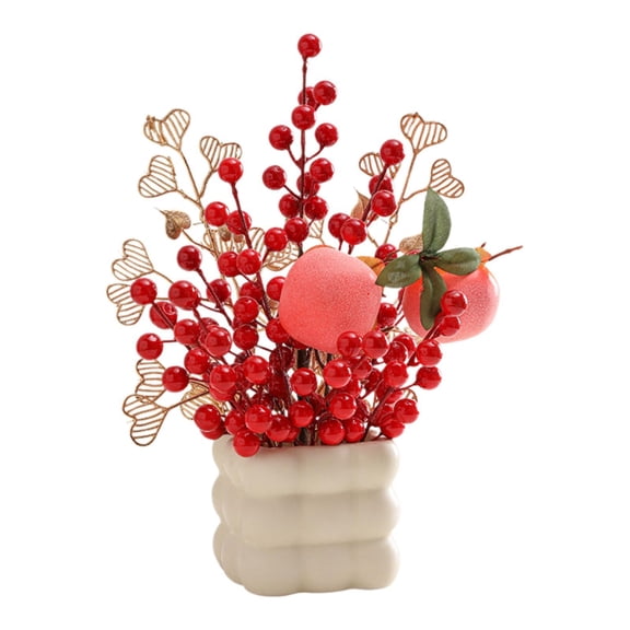 deevoka 2025 Spring Festival Artificial Flowers Vase Bonsai Handmade for Living Room A