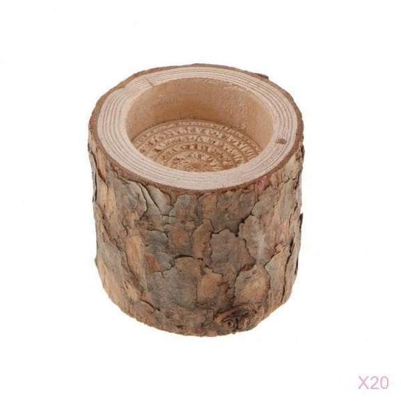 deevoka 220pcs Wooden Light Candle Holders, Tree Stump Wooden Candle Holder, Natural Wood Candle Tea Light Stand for Wedding Holiday Decoration