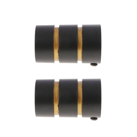 deevoka 2Pcs Black Cylinder Curtain Rod Head/Ends Drapery Finals Dia 28mm