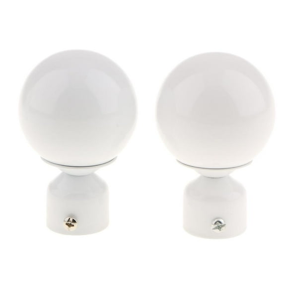 deevoka 2Pcs Curtain Rod Ends Drapery Pole Head for Dia. 28mm Rod Ball#White BallWhite