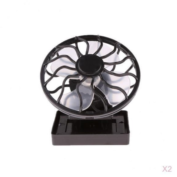 deevoka 2Pcs Mini Power Panel Fan Outdoor Hat Clip Outdoor Camping