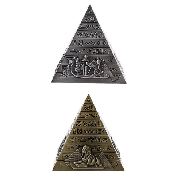 deevoka 2pack Egyptian Pyramids Figurine Office Statue Home Desktop Pyramid for Gift as