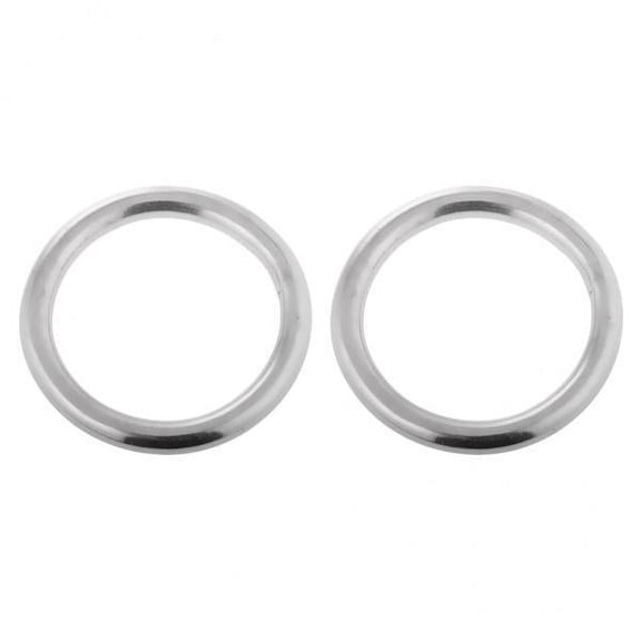 deevoka 2x 2 Pieces/ Set High Strength Durable Marine 304 Stainless Steel Welded Polished Round O Rings Boat Rigging Hardware 25/35/45/60mm Diameter