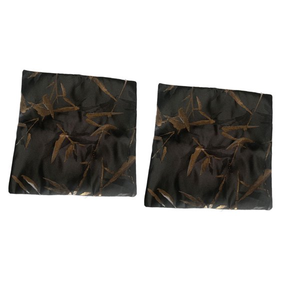 deevoka 2x18 Inch Multifunctional Home Decorative Luxurious Leaf Pattern Cushion Cover black