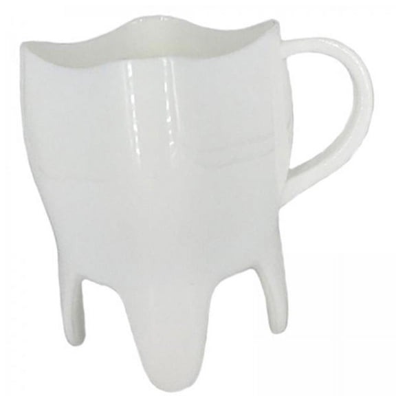 deevoka 2x1x Tooth Shaped Novelty Gift Coffee Cup for Home Restaurant , White, 2 Pcs