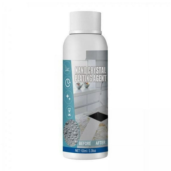 deevoka 2xMarble Nano Crystal Plating Agent Kitchens Waterproof Oil, , Dust, Dust Remover Marble Cleaner Polish 3.38oz for Granite Marbles Care , Clear, 3 Pcs